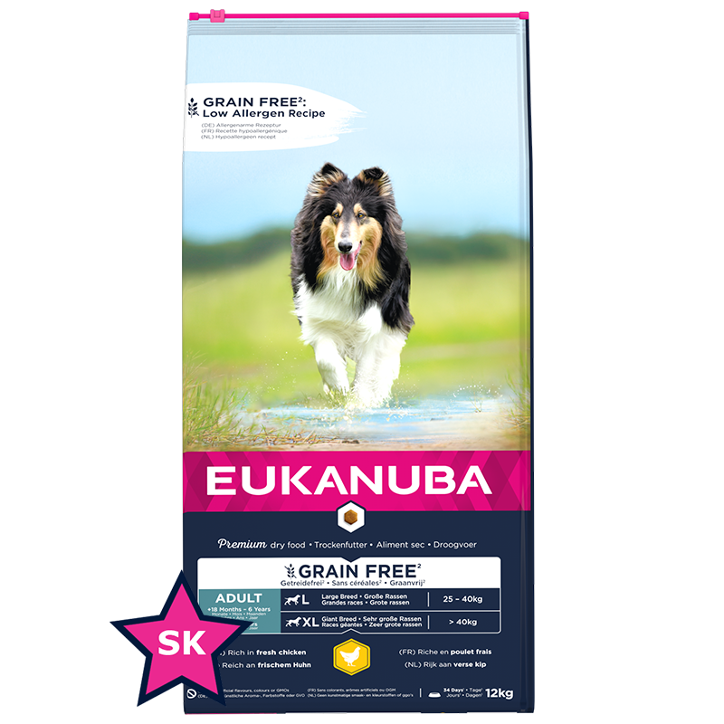 EUKANUBA Graanvrij voor volwassen honden van grote en extra grote rassen, rijk aan kip – Eukanuba Breeder Club
